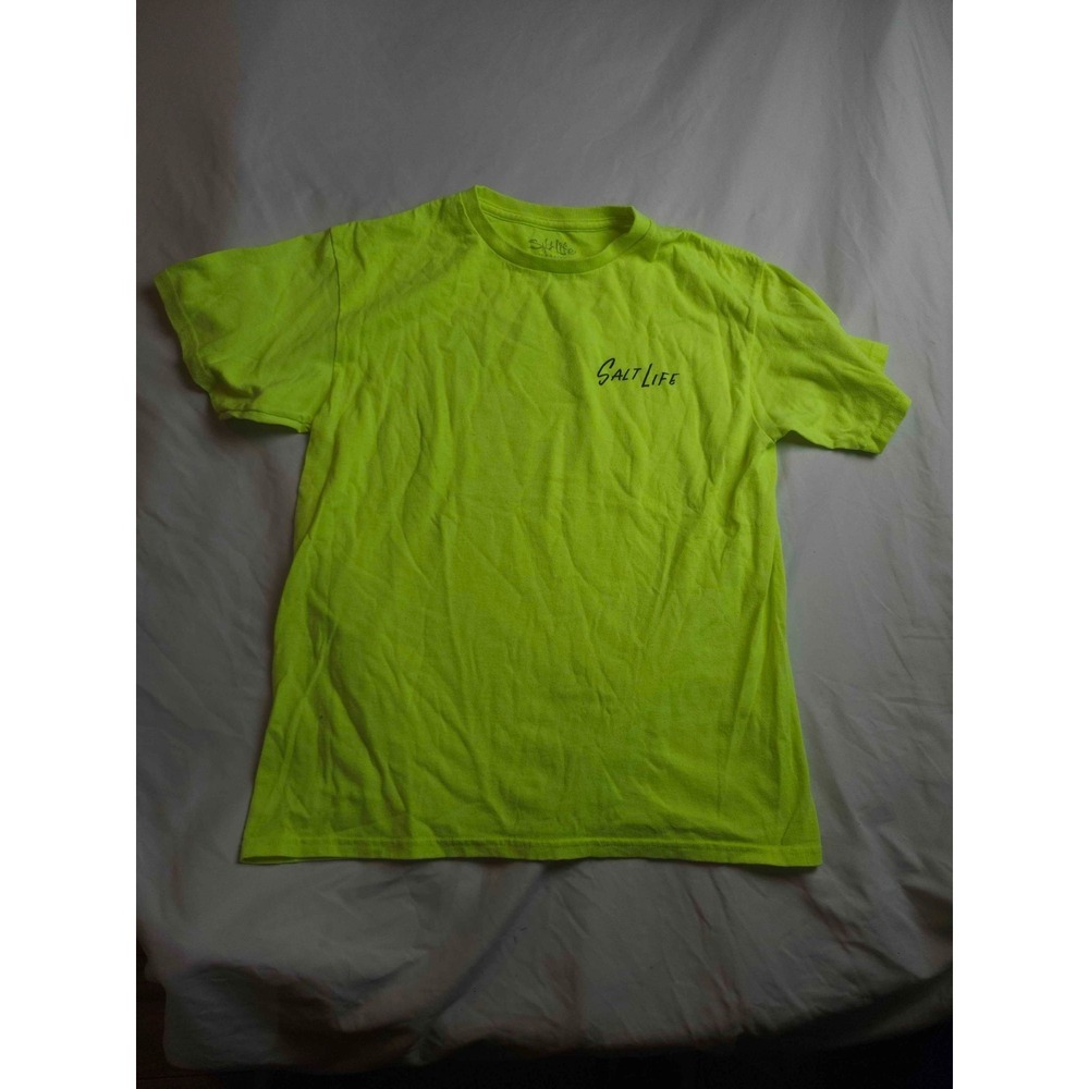 Salt Life Tee Shirt Unisex YXL Green Live Salty Graphic Short Sleeve Crew Neck